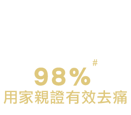 98%用家親證有效去痛